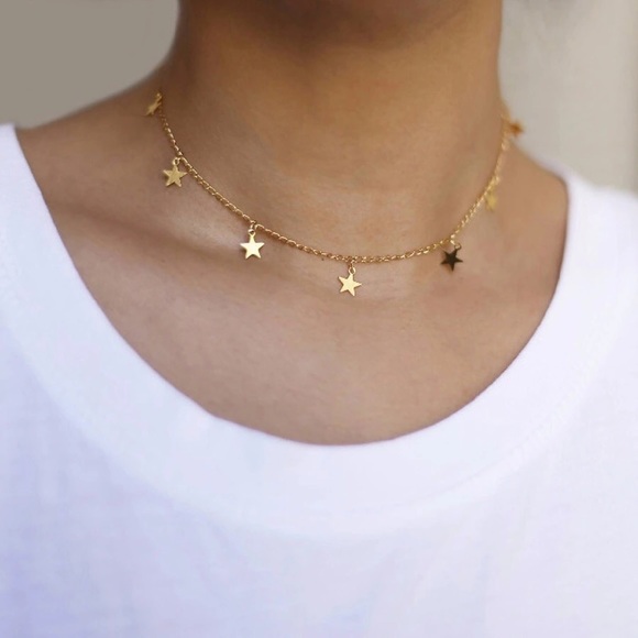 Boutique 9 Jewelry - 7 Star Choker Gold Star Necklace